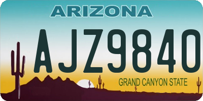 AZ license plate AJZ9840