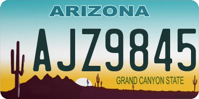 AZ license plate AJZ9845