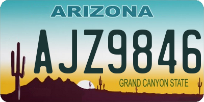 AZ license plate AJZ9846