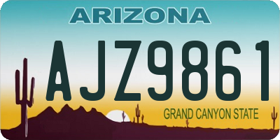AZ license plate AJZ9861