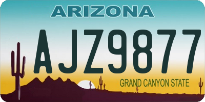 AZ license plate AJZ9877