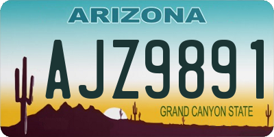 AZ license plate AJZ9891