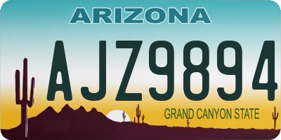 AZ license plate AJZ9894