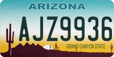 AZ license plate AJZ9936
