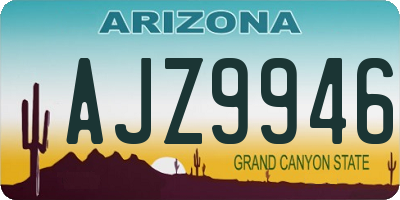 AZ license plate AJZ9946