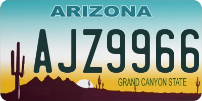 AZ license plate AJZ9966