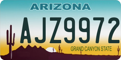 AZ license plate AJZ9972