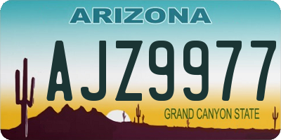 AZ license plate AJZ9977