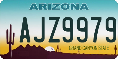 AZ license plate AJZ9979