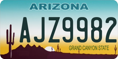 AZ license plate AJZ9982