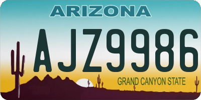 AZ license plate AJZ9986