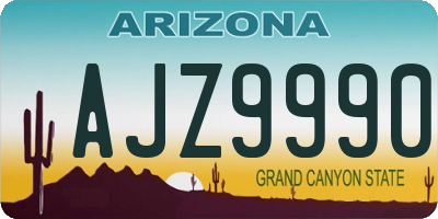 AZ license plate AJZ9990