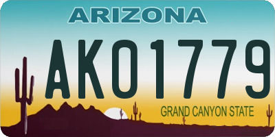 AZ license plate AK01779