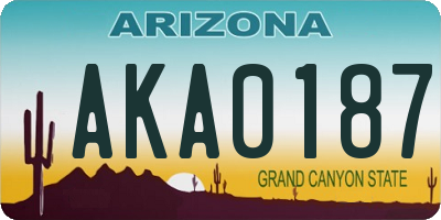 AZ license plate AKA0187