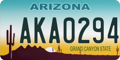AZ license plate AKA0294
