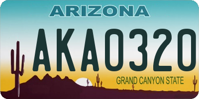 AZ license plate AKA0320