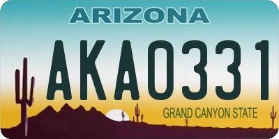 AZ license plate AKA0331