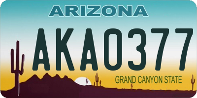 AZ license plate AKA0377