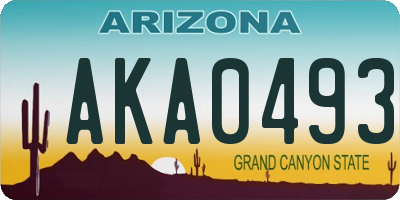 AZ license plate AKA0493