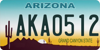 AZ license plate AKA0512