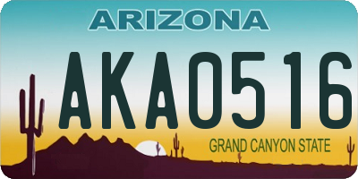 AZ license plate AKA0516