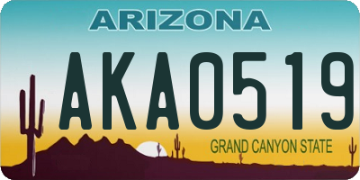 AZ license plate AKA0519