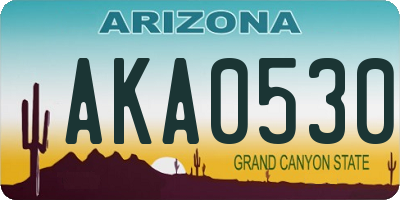 AZ license plate AKA0530
