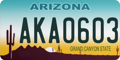 AZ license plate AKA0603