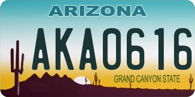 AZ license plate AKA0616