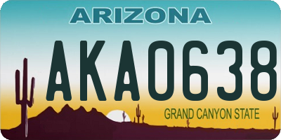 AZ license plate AKA0638