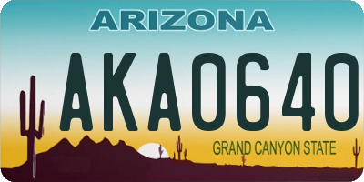 AZ license plate AKA0640