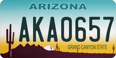 AZ license plate AKA0657