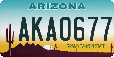 AZ license plate AKA0677