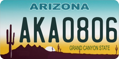 AZ license plate AKA0806