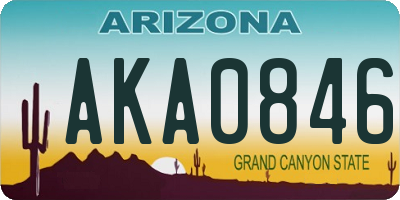 AZ license plate AKA0846