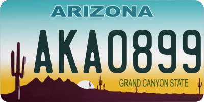 AZ license plate AKA0899