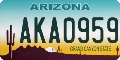 AZ license plate AKA0959