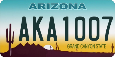 AZ license plate AKA1007