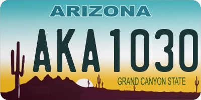 AZ license plate AKA1030