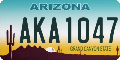 AZ license plate AKA1047