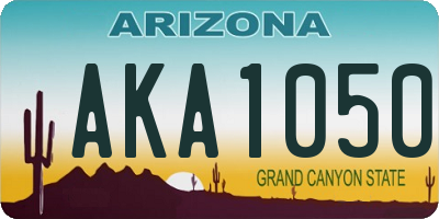 AZ license plate AKA1050