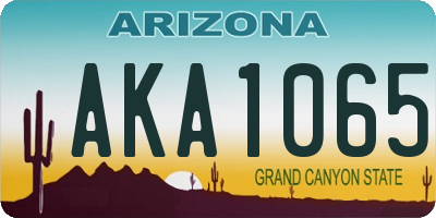 AZ license plate AKA1065