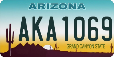 AZ license plate AKA1069