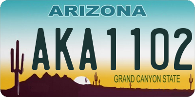 AZ license plate AKA1102