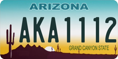 AZ license plate AKA1112