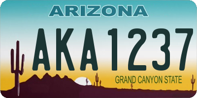AZ license plate AKA1237