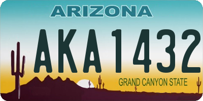 AZ license plate AKA1432