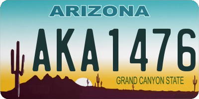 AZ license plate AKA1476
