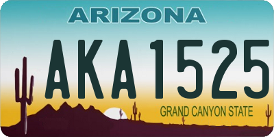 AZ license plate AKA1525