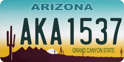 AZ license plate AKA1537